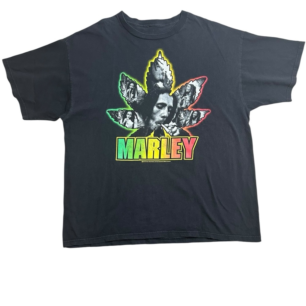 Bob Marley Graphic T-Shirt Men’s XL Black Rasta Reggae Music Tee 2007 Licensed‎